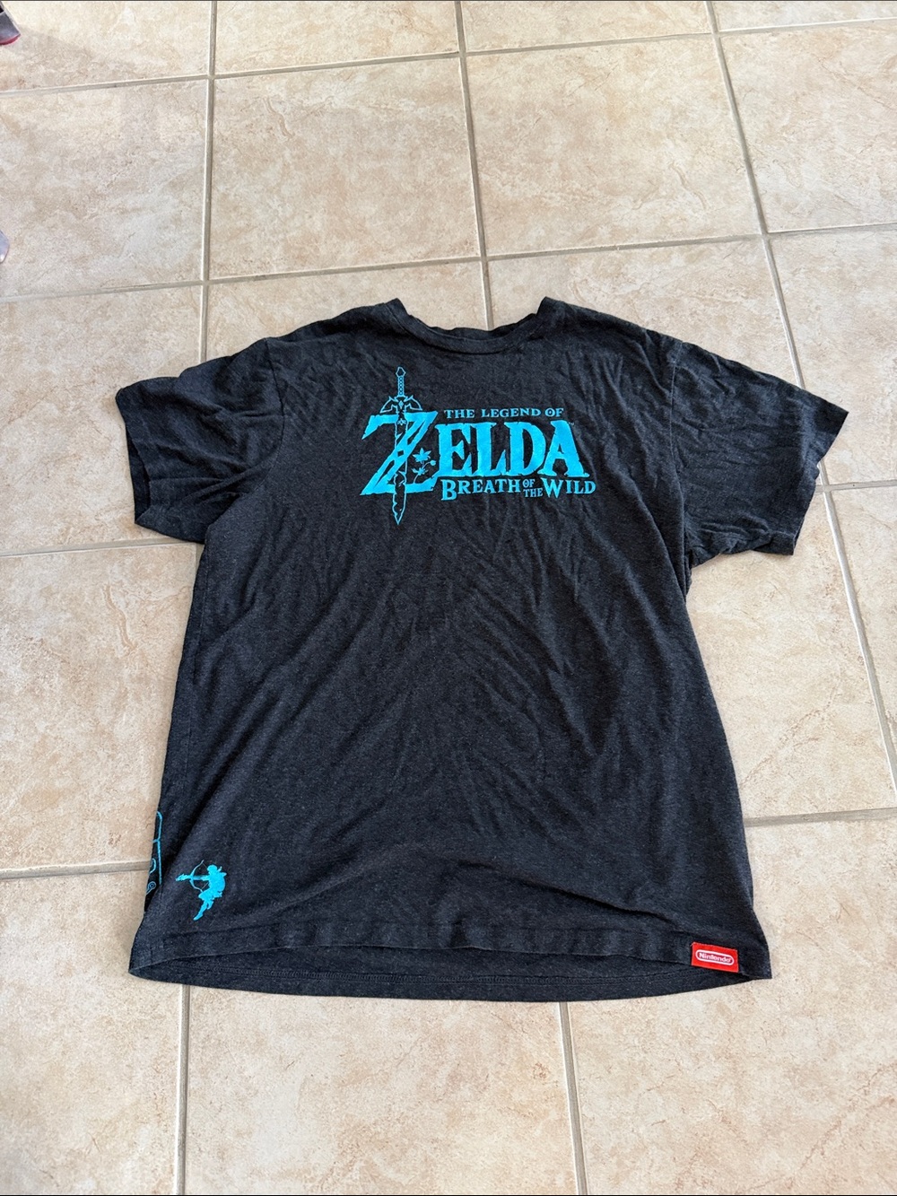Nintendo Zelda Dark gray Tee with Teal Game Accent